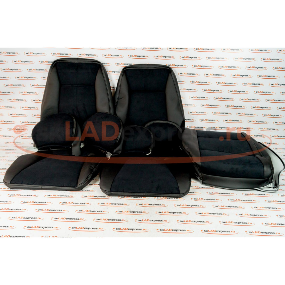Обивка сидений (не чехлы) экокожа с алькантарой на ВАЗ 2108-21099, 2113-2115, 5-дверная Нива 2131