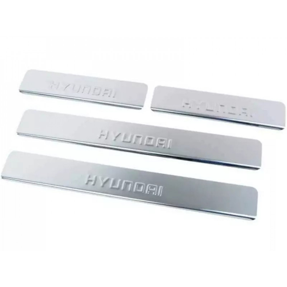 Накладки на пороги хромированные с надписью для Hyundai ix35 2013