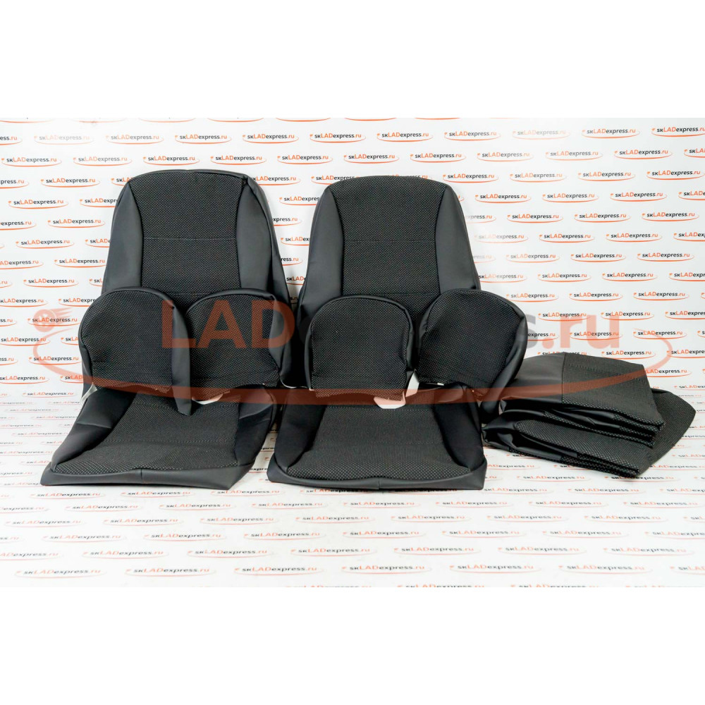 Обивка сидений (не чехлы) экокожа с тканью на ВАЗ 2108-21099, 2113-2115, 5-дверная Нива 2131