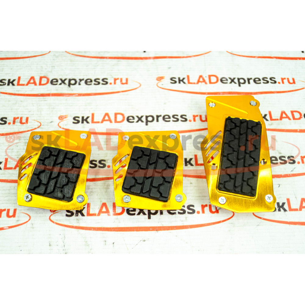 Накладки на педали Type R желтые с квадратным резиновым протектором