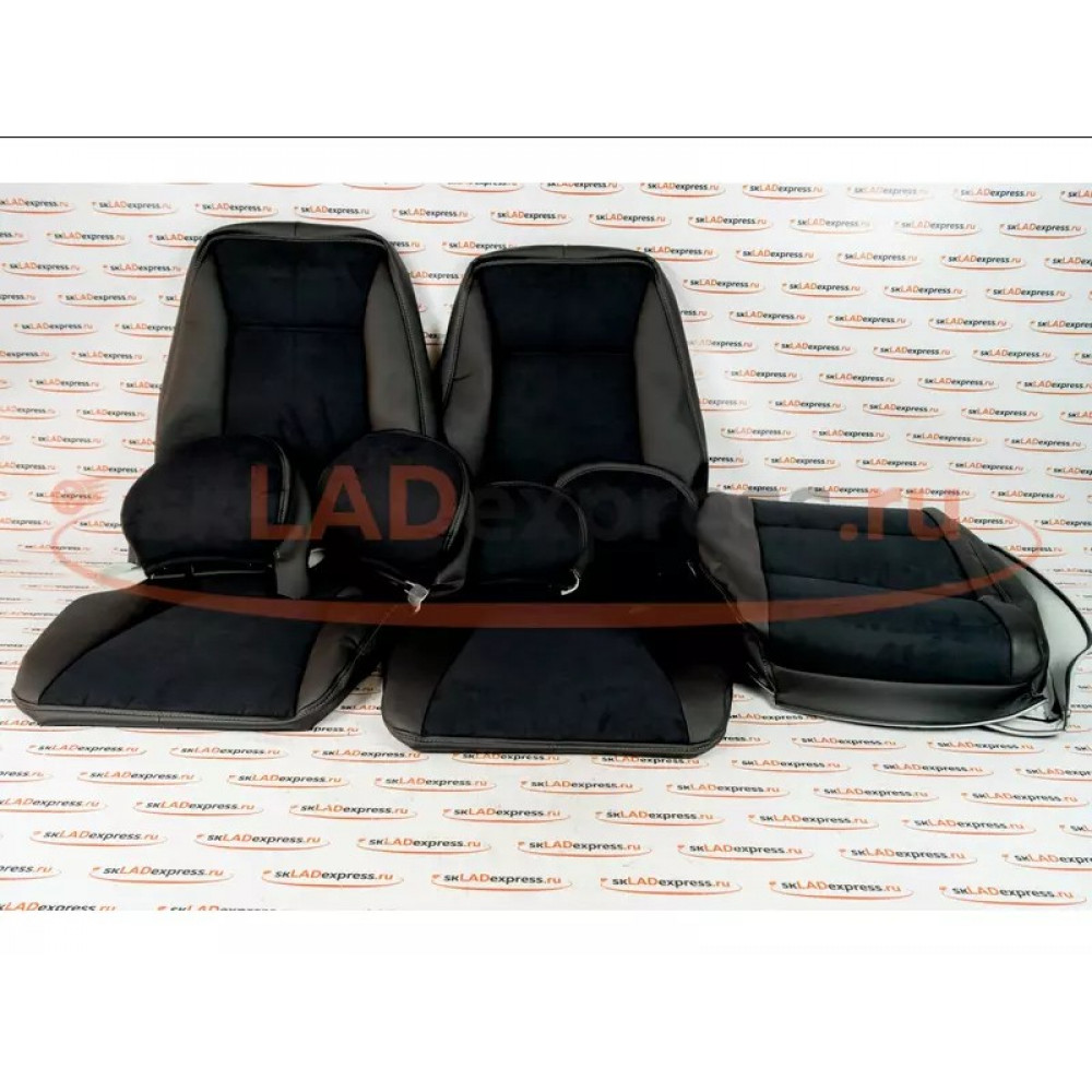 Обивка сидений (не чехлы) экокожа с алькантарой на ВАЗ 2110