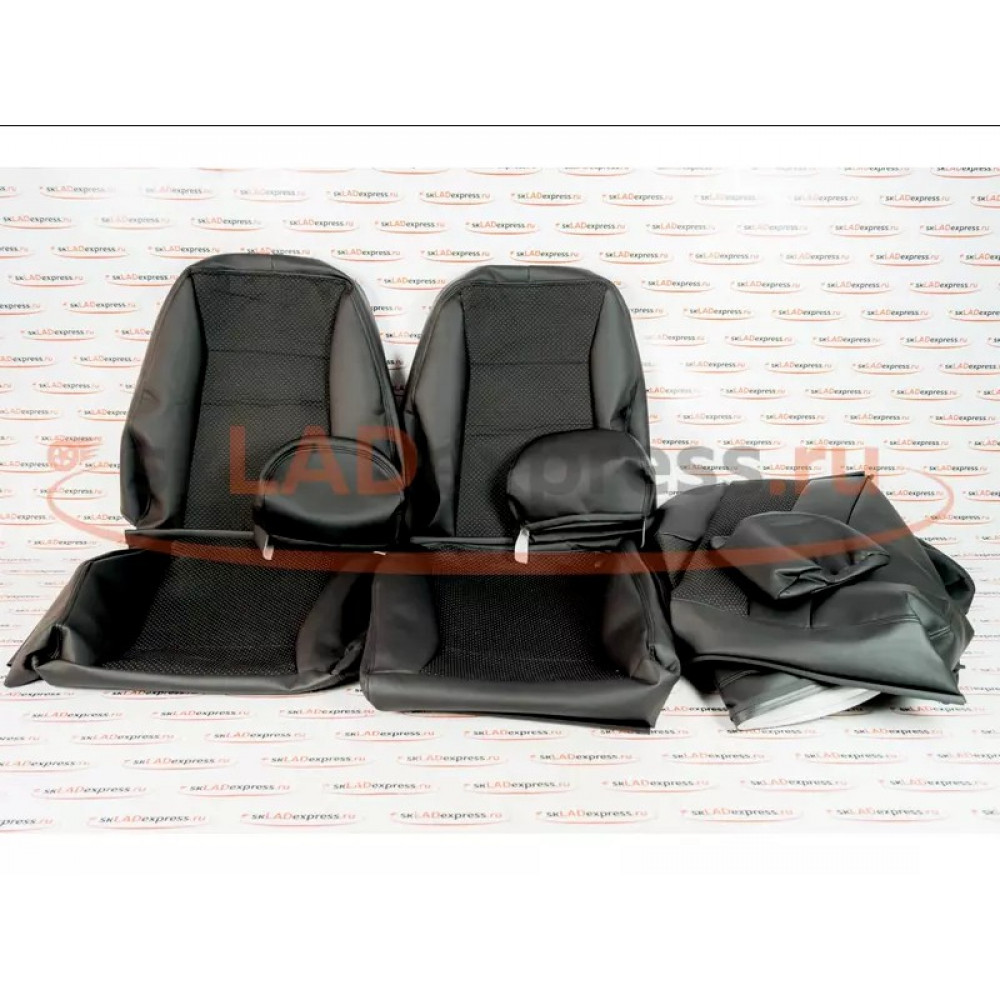 Обивка сидений (не чехлы) экокожа с тканью на ВАЗ 2112, 2111