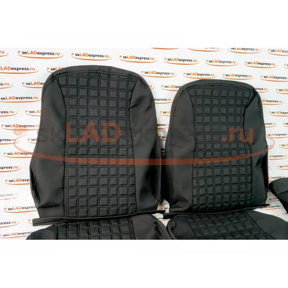 Обивка сидений (не чехлы) ткань с черной тканью 10мм (цветная строчка Ромб/Квадрат) на 3-дверную Лада 4х4 (Нива) 21213, 21214
