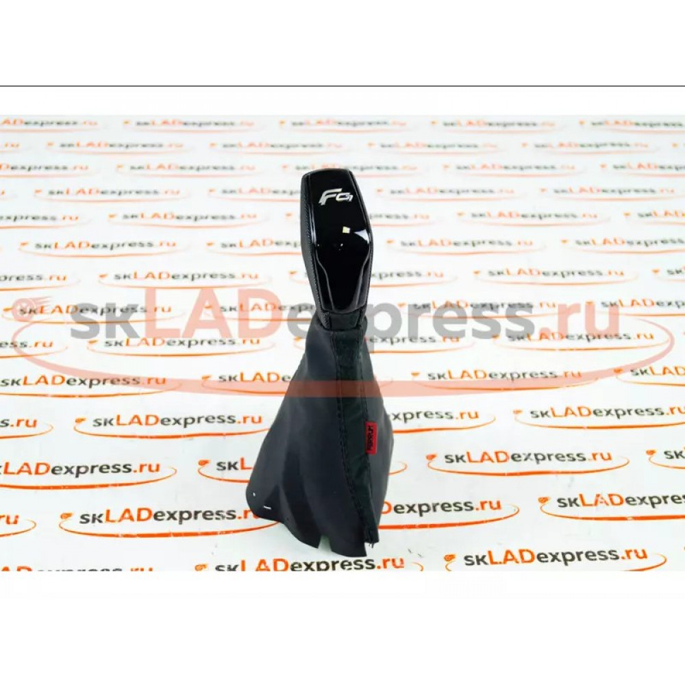 Модельная ручка КПП Ferrum Grand Sport с пыльником из экокожи со вставками из алькантары (биэластик) на Лада Веста