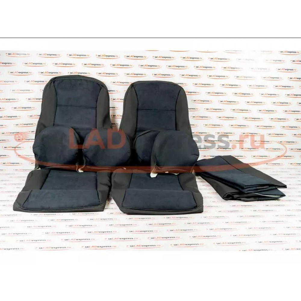 Обивка сидений (не чехлы) ткань с алькантарой под цельный задний ряд сидений на Лада Гранта