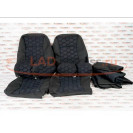 Обивка сидений (не чехлы) ткань с алькантарой (цветная строчка Соты) под цельный задний ряд сидений на Лада Гранта FL