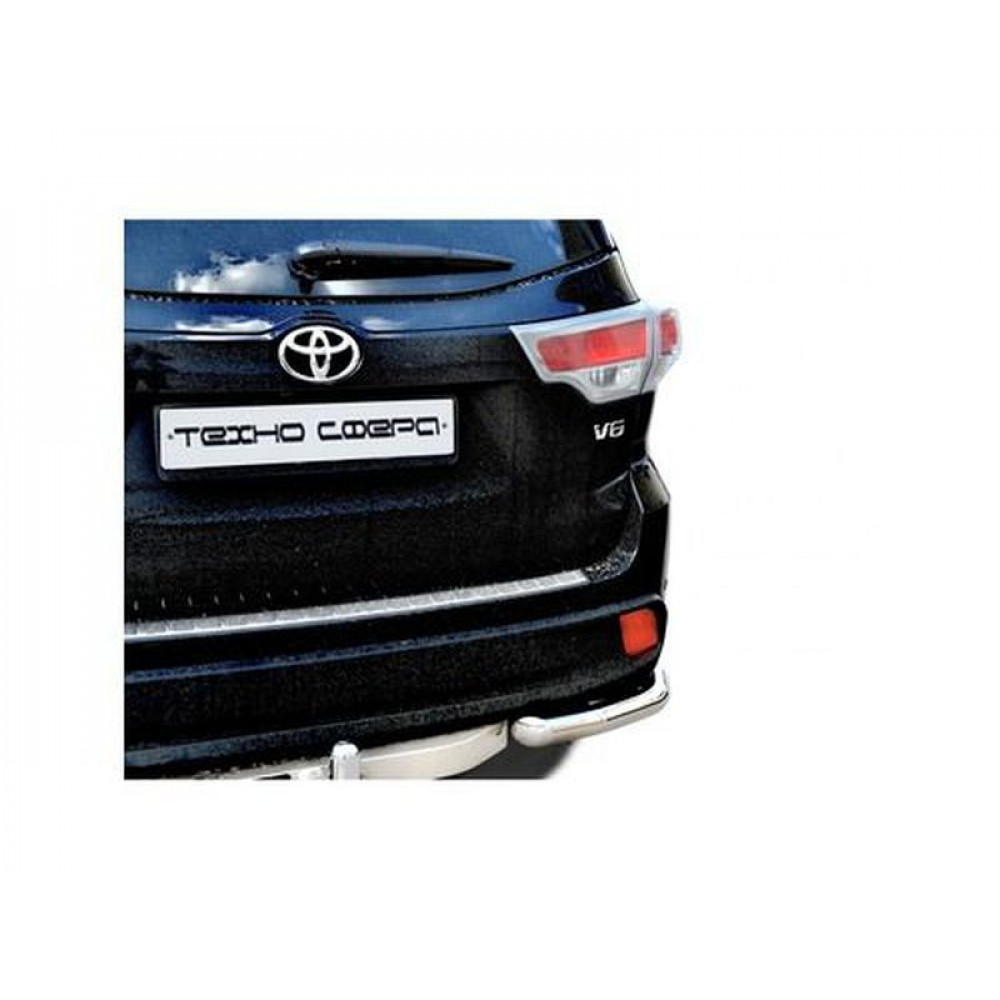 Защита заднего бампера Уголки d63,5 нерж для Toyota Highlander ТехноСфера